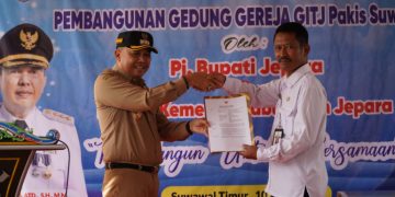 Hadiri Peletakan Batu Pertama GITJ di Suwawal, Pj Bupati: Kita Harus Jaga Kondusifitas Wilayah