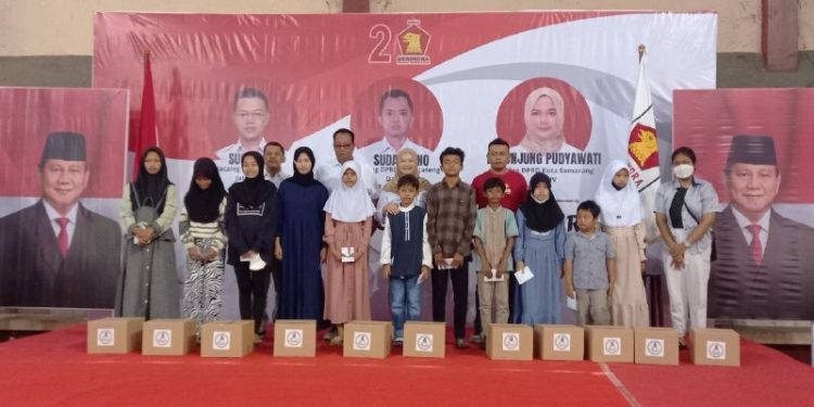 Peduli Sosial, Mbak Tunjung Berikan Santunan Anak Yatim di Gajahmungkur Semarang