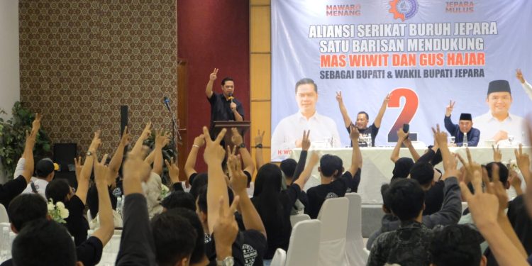 10 Serikat Buruh Kabupaten Jepara Deklarasikan Dukungan untuk Mas Wiwit-Gus Hajar
